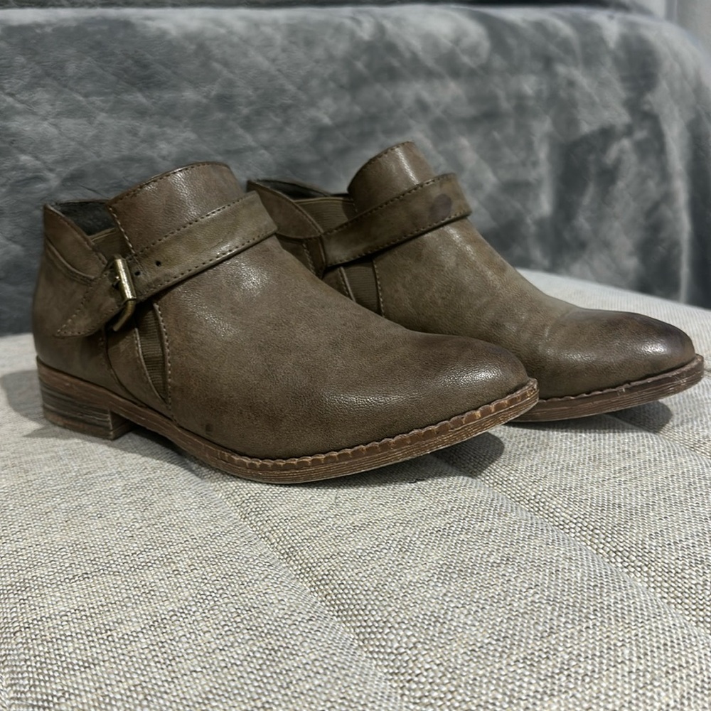 Faux leather booties
